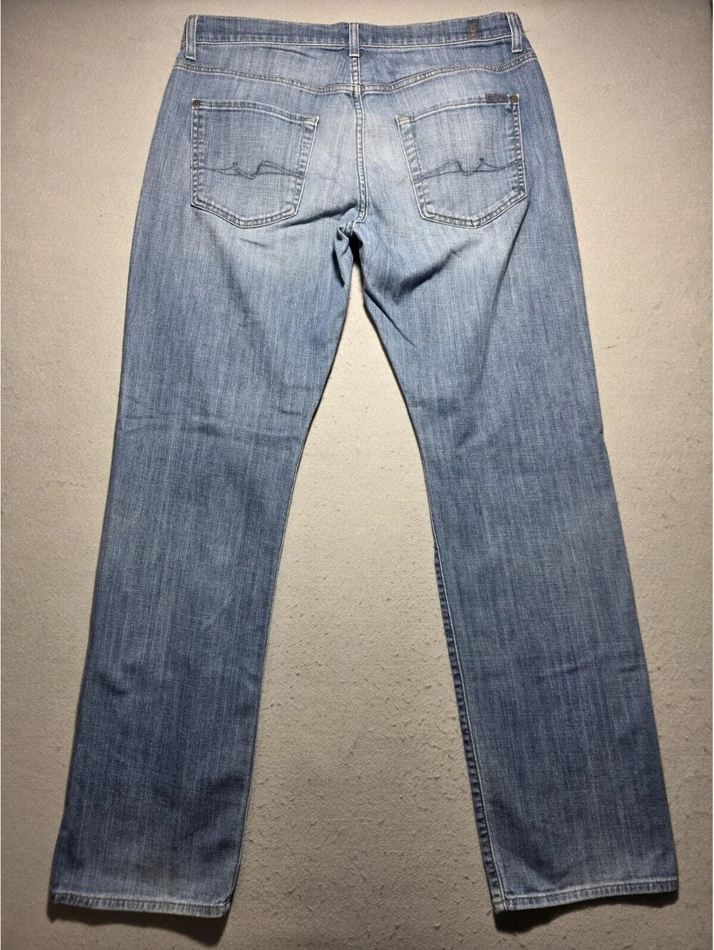 7 For All Mankind Carsen Straight Leg Jeans Mens Size 34 Stretch Blue Denim